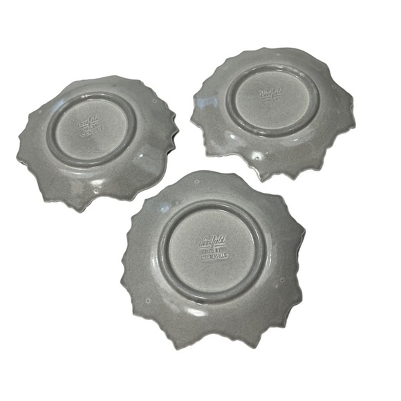 6 Vintage Woodfield by Steubenville Snack Sets Leaf Plates Cups 3 Gray 3 Green - Picture 8 of 10